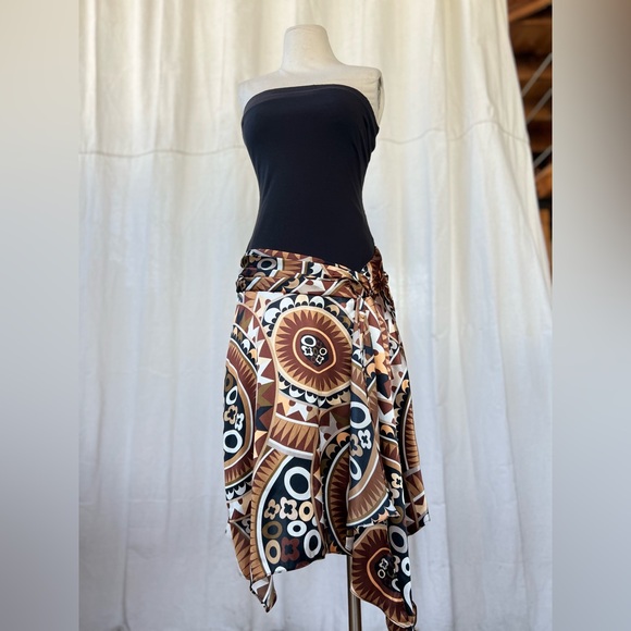 Y2K CACHE Stylish Black and Brown Patterned Women's dress - Picture 1 of 4